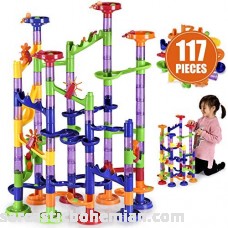 briteNway Large Marble Run Toy Set for Kids 117-Piece Set Glass Balls Plastic Rails and DIY Building Play Pieces | Create Fun Colorful Mazes for Kids Teens Adults | Beginner B07MFZVLS1